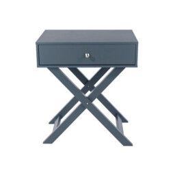Core Products Set Of 2 Options X Legs 1 Drawer Bedside Cabinets, Blue Finish, Metal Handle - thumbnail 3
