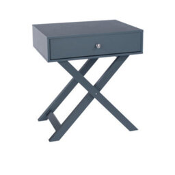 Core Products Set Of 2 Options X Legs 1 Drawer Bedside Cabinets, Blue Finish, Metal Handle - thumbnail 4