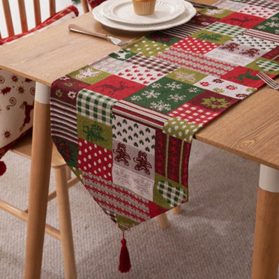 CLEFFNS Christmas Table Runner With Tassels For Holiday Decor 180Cm Long Xmas Farmhouse Decoration Dresser For Kitchen Dinning - image 1