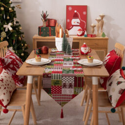 CLEFFNS Christmas Table Runner With Tassels For Holiday Decor 180Cm Long Xmas Farmhouse Decoration Dresser For Kitchen Dinning - thumbnail 2