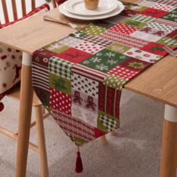 CLEFFNS Christmas Table Runner With Tassels For Holiday Decor 180Cm Long Xmas Farmhouse Decoration Dresser For Kitchen Dinning - thumbnail 1