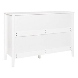 Wyld and Coco Luxehome 6-Drawer Chest White Mdf With Gold Handles - Compact Wall-Mountable Storage, W120 X D40 X H80Cm - thumbnail 5