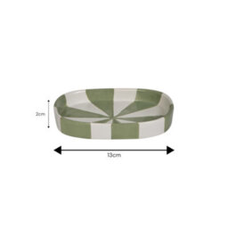Showerdrape Pier Green & White Striped Bathroom Accessory Set - Soap Dish & Tumbler & Liquid Soap Dispenser - thumbnail 8