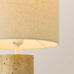Valuelights Chloe Natural Marble Effect Bedside Table Lamp With Linen Shade - thumbnail 4