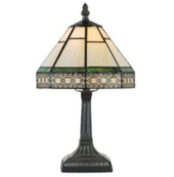 "Belofay Stained Glass Handmade Mission Tiffany Style Table Lamp For Living Room 8"" Shade Diameter And 13"" Stand Height" - thumbnail 4