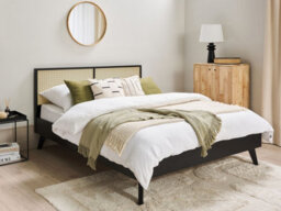 Beliani Bed Rattan Monpazier 160 X 200 Cm (Eu King Size) Black - thumbnail 2