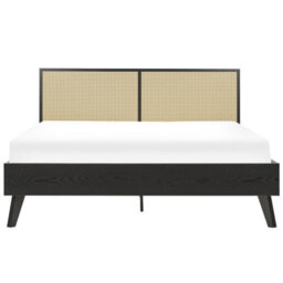 Beliani Bed Rattan Monpazier 160 X 200 Cm (Eu King Size) Black - thumbnail 4