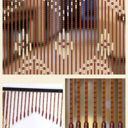 Wood Bead Door Hanging Curtain String Porch Curtain For Doorway Bedroom Screen - thumbnail 3