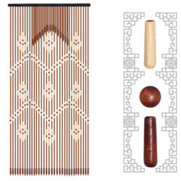 Wood Bead Door Hanging Curtain String Porch Curtain For Doorway Bedroom Screen - thumbnail 4