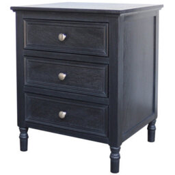 Wyld Haus San Antonio Vintage Black 3-Drawer Bedside Table - thumbnail 2