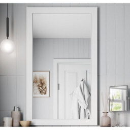 Aveli Framed Wooden Bathroom Mirror Wood Frame Wall Mounted Mirrors Grey 1000 X 600mm