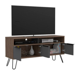 Core Products Vegas Wide Screen 4 Door Tv Unit - Grey & Bleached Oak, H60.6Cm X W123.5Cm X D38.6Cm - thumbnail 6