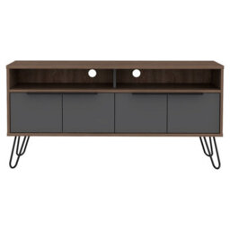 Core Products Vegas Wide Screen 4 Door Tv Unit - Grey & Bleached Oak, H60.6Cm X W123.5Cm X D38.6Cm - thumbnail 2