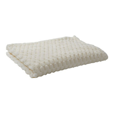 Living And Home Ultra Soft Reversible Beige Polyester Throw Blanket 150Cm W X 100Cm D Living Room Bedroom Patio - image 1