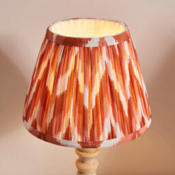 Luminosa Lighting Luminosa Bibury Natural Ash Table Lamp With Apricot Orange Fabric Zigzag Shade 20Cm B22 - thumbnail 4
