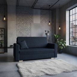Viva Piano Iii Sofa Bed With Bedding Storage Polyurethane Foam Wave Spring Wooden Legs 153X100X85Cm Blue