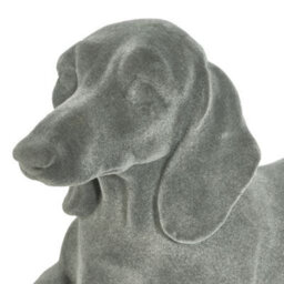 Animal Crackers Laying Dachshund Sausage Dog Figurine Grey Velvet Ornament - thumbnail 4
