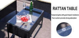 Alivio 4 Piece Rattan Garden Set, Pe Rattan Garden Furniture Set With Coffee Table, Anti-Uv Cushions For Indoor Outdoor - Black - thumbnail 6