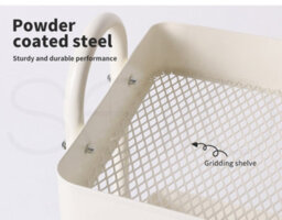 Levede 3 Tier Kitchen Storage Trolley White Steel Rolling Rack Organiser - thumbnail 7