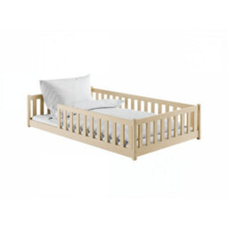 Arte Wooden Bed Otis Eu Small Double Pine - Natural Pine Low-Profile Bed With Full Guardrails For Bedroom - thumbnail 2