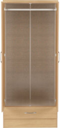 Seconique Nevada 2 Door 1 Drawer Wardrobe Bedroom Set Sonoma Oak 2 Man Del - thumbnail 4
