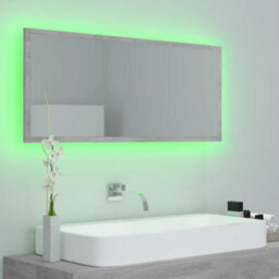 Berkfield Durable Led Bathroom Mirror Concrete Grey 100X8.5X37 Cm Engineered Wood - thumbnail 4