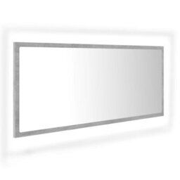 Berkfield Durable Led Bathroom Mirror Concrete Grey 100X8.5X37 Cm Engineered Wood