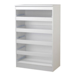 Urbn-Living Urbnliving Height 108.5Cm 5 Drawer Skagen Wooden Bedroom Chest Cabinet Colour White Carcass And White Drawers No Handle Storage - thumbnail 3