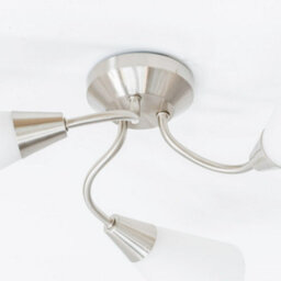 Valuelights Kristina Silver 3 Arm Ceiling Light With White Frosted Glass Shades - Led Bulbs Included - thumbnail 6