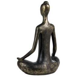 Beliani Garden Statue Yoghina Woman Black/ Gold - thumbnail 5