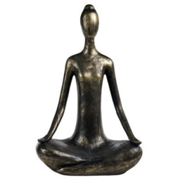 Beliani Garden Statue Yoghina Woman Black/ Gold - thumbnail 4