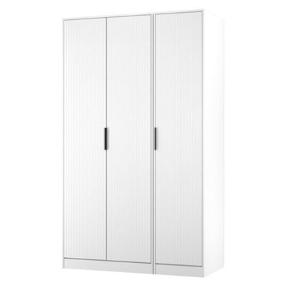 Nashville Ready Assembled Contemporary Matt White Tall Triple Wardrobe (H)1960mm (W)1108mm (D)530mm - image 1