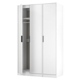 Nashville Ready Assembled Contemporary Matt White Tall Triple Wardrobe (H)1960mm (W)1108mm (D)530mm - thumbnail 3