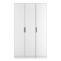 Nashville Ready Assembled Contemporary Matt White Tall Triple Wardrobe (H)1960mm (W)1108mm (D)530mm - thumbnail 2