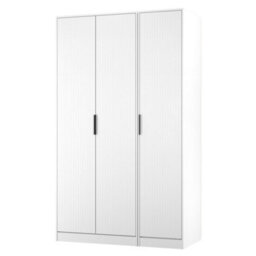 Nashville Ready Assembled Contemporary Matt White Tall Triple Wardrobe (H)1960mm (W)1108mm (D)530mm - thumbnail 1