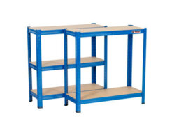 Rhino Racking 3 Bays - 150 X 75 X 30Cm - Blue- 5 Tier Boltless Heavy Duty Garage Shelving Unit - 1000Kg Load Weight - thumbnail 6