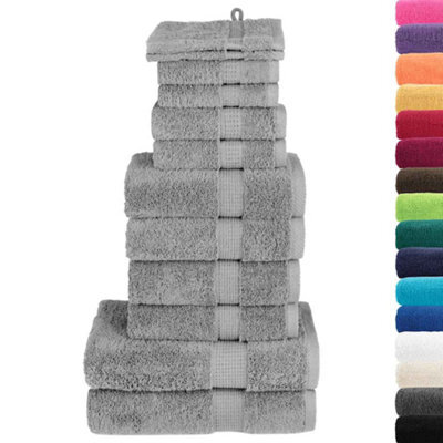 Berkfield Durable 12 Piece Premium Towel Set Solund Grey 600 Gsm