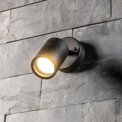 CGC Lighting Cgc Leon Black Stainless Steel Adjustable Outdoor Wall Spotlight - image 1