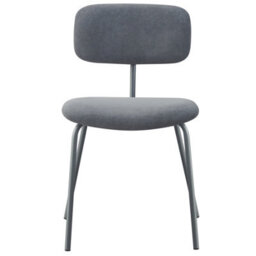 Mof Modern Upholstered Dining Chairs Set Of 6 Fabric Padded Seat With Metal Legs (Grey X6) - thumbnail 2