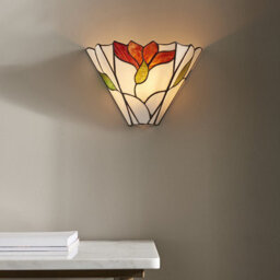 Luminosa Lighting Luminosa Botanica 1 Light Indoor Wall Uplighter Dark Bronze With Tiffany Glass, E14 - thumbnail 3