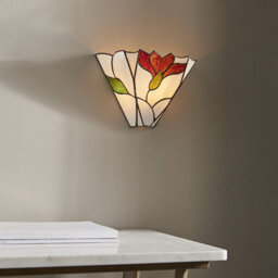 Luminosa Lighting Luminosa Botanica 1 Light Indoor Wall Uplighter Dark Bronze With Tiffany Glass, E14 - thumbnail 2
