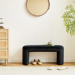 Nordlys Scandinavian Fabric Velvet Bench In Black Color - thumbnail 7