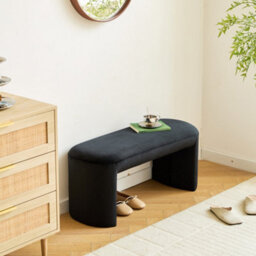 Nordlys Scandinavian Fabric Velvet Bench In Black Color - thumbnail 9