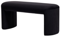 Nordlys Scandinavian Fabric Velvet Bench In Black Color - thumbnail 2