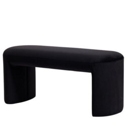 Nordlys Scandinavian Fabric Velvet Bench In Black Color - thumbnail 1