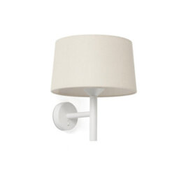 Luminosa Lighting Luminosa Windsor Wall Lamp With Shade Matt White, Linen 1X E27