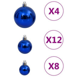 Berkfield 111 Piece Christmas Bauble Set Blue Polystyrene - thumbnail 6