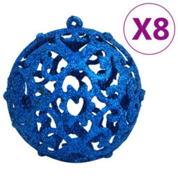 Berkfield 111 Piece Christmas Bauble Set Blue Polystyrene - thumbnail 4