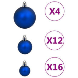 Berkfield 111 Piece Christmas Bauble Set Blue Polystyrene - thumbnail 5