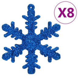 Berkfield 111 Piece Christmas Bauble Set Blue Polystyrene - thumbnail 9